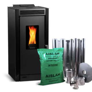 Estufa a pellet Black Vision + kit de Instalación interior